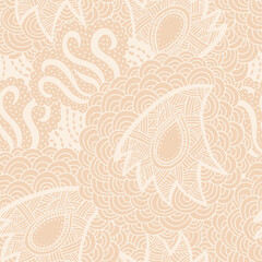Seamless beige floral vector background