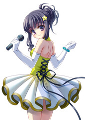 illustration of idol girl anime style	
