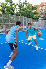 Obraz premium African Friends Playing Basketball