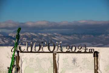 Slovakia, Jasna - February 3, 2022: view from the top of chopok mountains