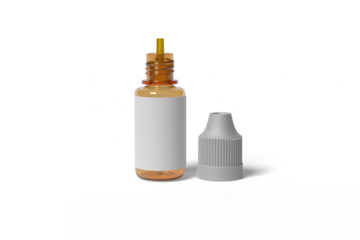 Dropper bottle mockup isolated on a transparent background.
