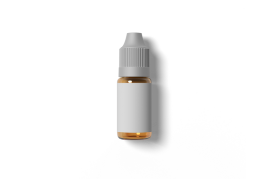 Dropper bottle mockup isolated on a transparent background.