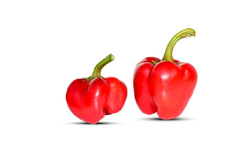 Fresh red bell pepper ( Capsicum ) isolated on white background