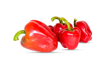 Fresh red bell pepper ( Capsicum ) isolated on white background
