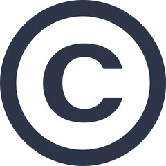 Copyright and registered trademark icon single png. Trademark right license and intellectual property sign.