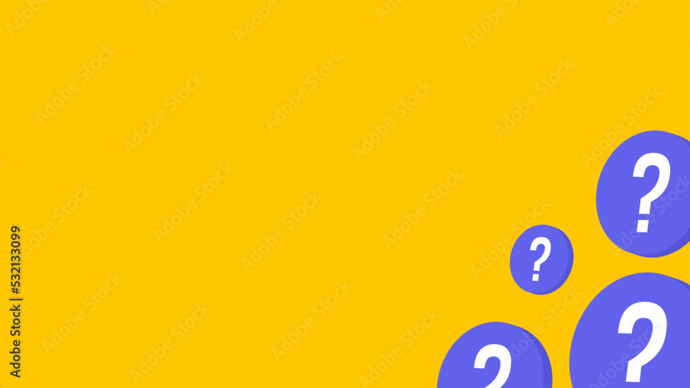 Poster yellow question or ask background with text space.