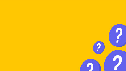 Yellow question or ask background with text space.