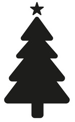 Fototapeta premium Christmas tree icon isolated. Christmas tree silhouette illustration isolated