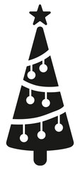 Christmas tree icon isolated. Christmas tree silhouette illustration isolated