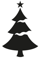 Fototapeta premium Christmas tree icon isolated. Christmas tree silhouette illustration isolated