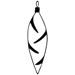 Hand drawn vector sketch of Christmas toy isolated on white background