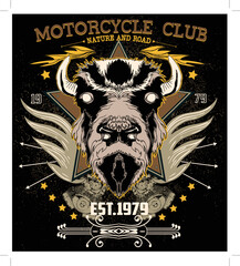 motorcycle club.bison head