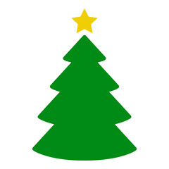 Silueta de árbol de navidad abstracto. Icono aislado con estrella