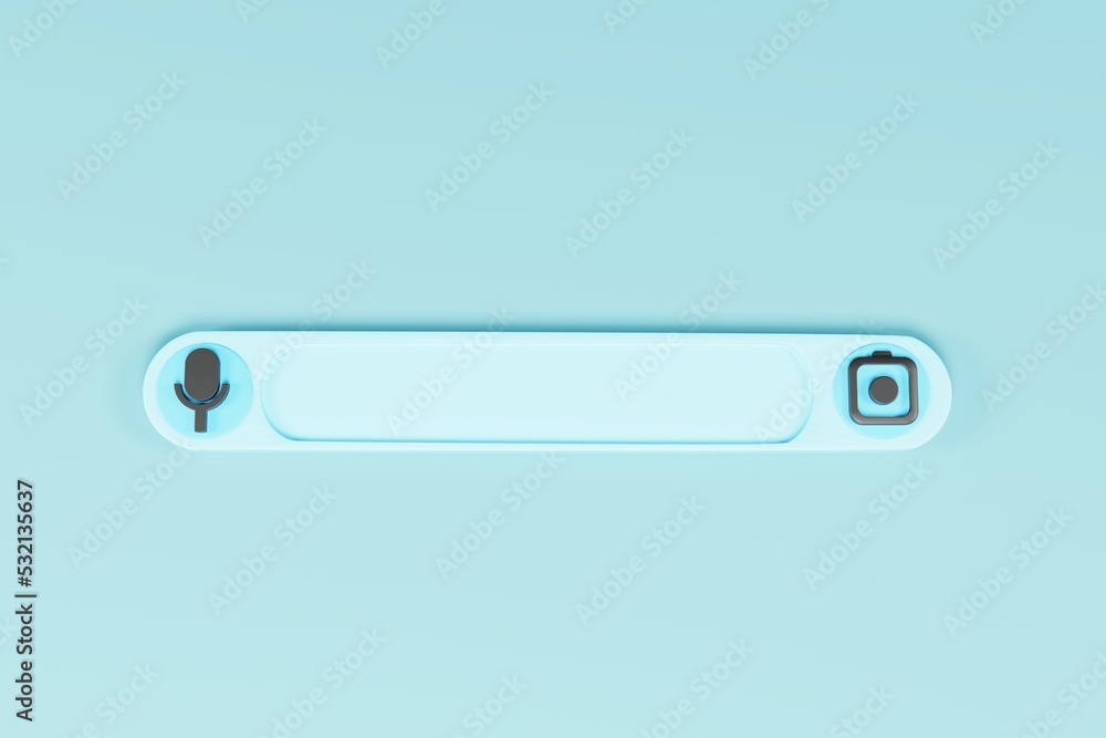 Poster minimalist 3d search bar on 3d rendering
