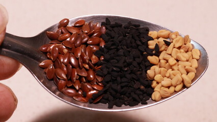 Methi Dana, Alsi seeds And Kalonji Seeds for Health. its Mixture for good health