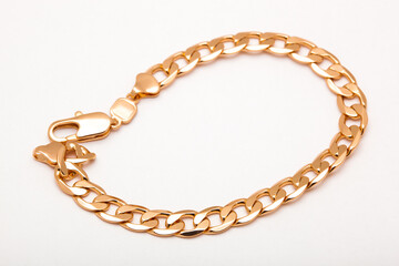 close-up gold bracelet jewelry, chain on hand