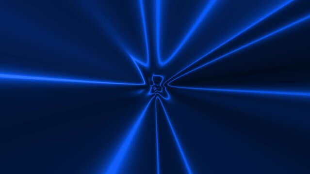 Abstract Blue Glowing Neon Lights Moving Background