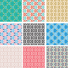 Geometric abstract background. Vector abstract seamless pattern, many colour versions