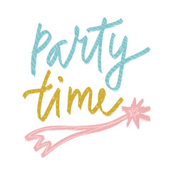 Obraz premium Party time. Lettering birthday. Congratulation