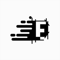 Abstract letter F design logo vector with fast concept.