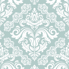 Orient vector classic pattern. Seamless abstract background with vintage elements. Orient pattern. Light blue and white ornament for wallpapers and packaging