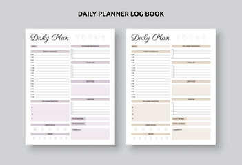 Daily planner, Note, scheduler, diary, Daily planner printable template