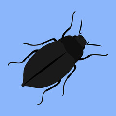 Black beetle, illustration, vector, cartoon