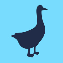 silhouette of a goose on a blue background