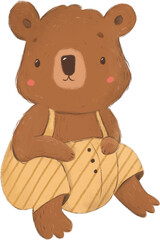 Adorable teddy bear. baby animal hand drawn