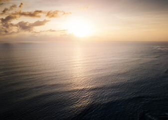 Sunset seascape. Calm ocean view. tranquil and peaceful water