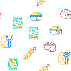 potato vegetable food fresh vector seamless pattern thin line illustration