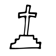 Illustration, vector graphics cross for dead people on Halloween.