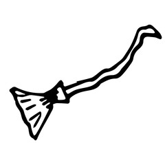 Illustration, vector graphics death on Halloween. Fantastic illustrations for Halloween holiday, Witches, broomstick for witches.