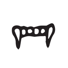 Illustration of black on white vampire teeth for Halloween