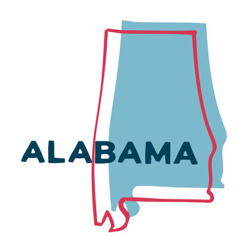 Alabama US State. Sticker on transparent background