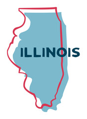 Illinois US State. Sticker on transparent background