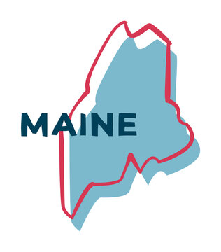 Maine US State. Sticker on transparent background