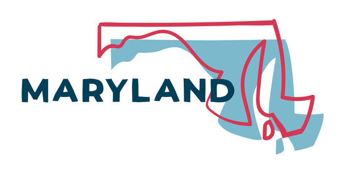 Maryland US State. Sticker on transparent background