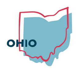 Ohio US State. Sticker on transparent background - obrazy, fototapety, plakaty
