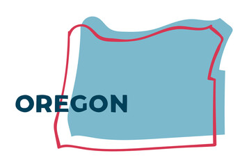 Oregon US State. Sticker on transparent background