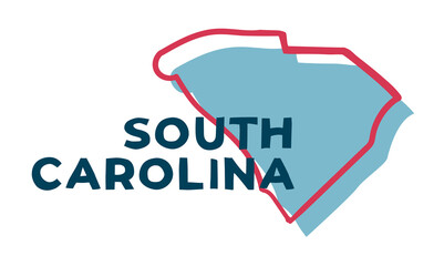 South Carolina US State. Sticker on transparent background