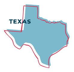 Texas US State. Sticker on transparent background
