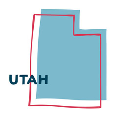 Utah US State. Sticker on transparent background