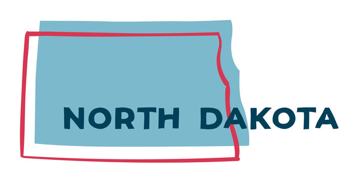 North Dakota US State. Sticker on transparent background