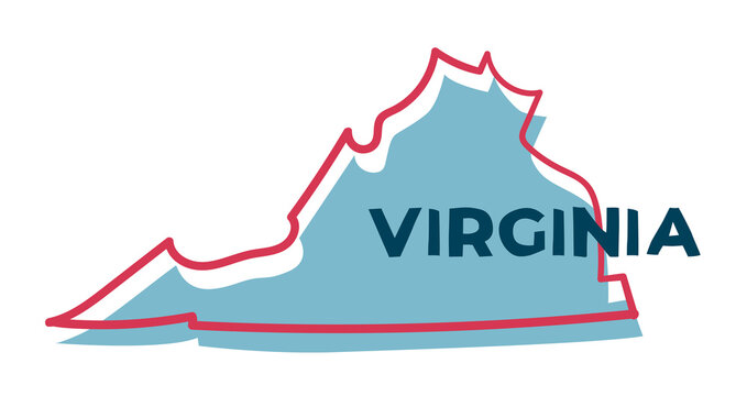 Virginia US State. Sticker on transparent background