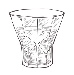 Hand drawn drink glass vector.