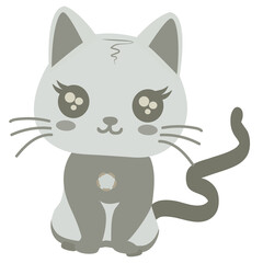 Cat with a long tail
