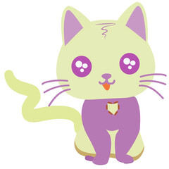 Cat with a long tail