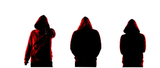 hacker isolated in different poses