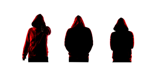 hacker isolated in different poses